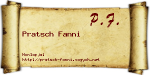 Pratsch Fanni névjegykártya